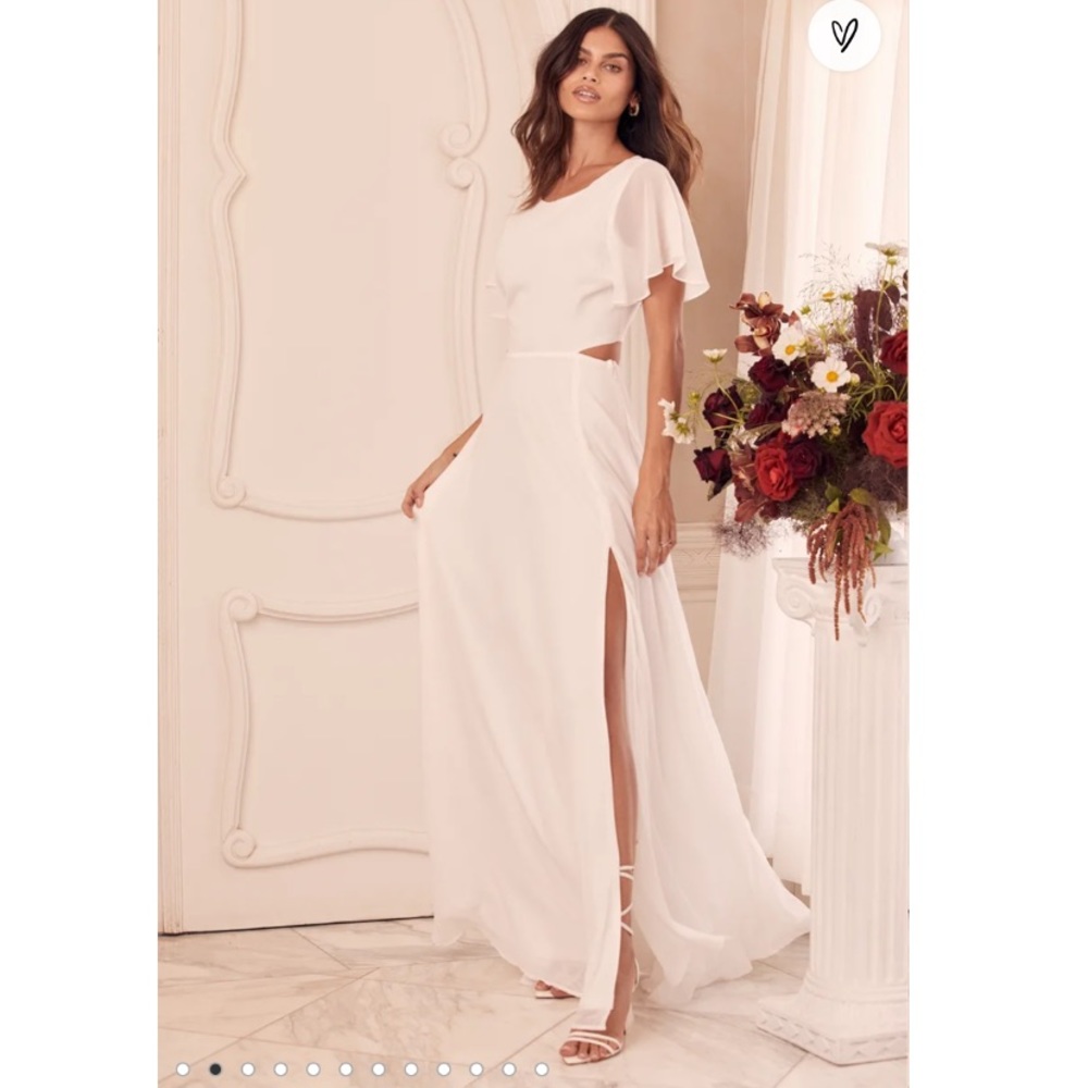 Brand new never worn LuLus Garden Bliss white cut out maxi dress